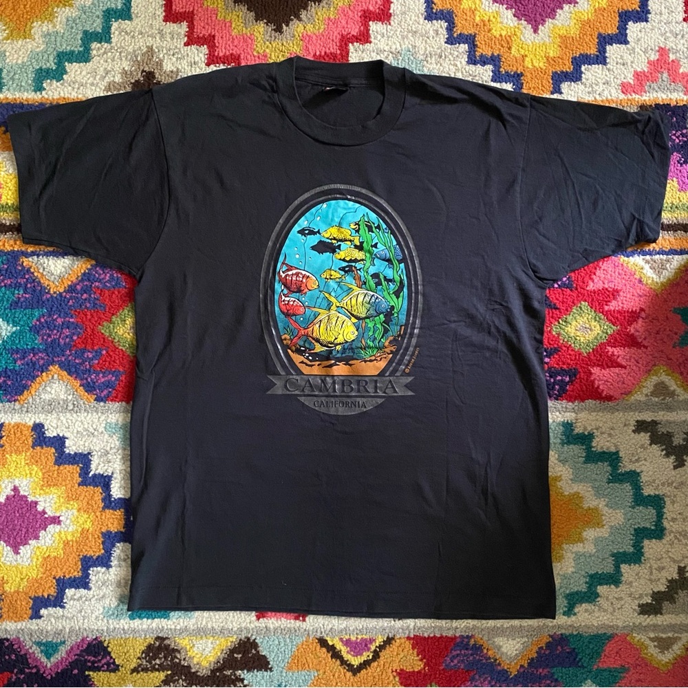 Vintage 1990s Screen Stars Single Stitch Colorful Cambria Graphic Tee